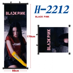 BLACK PINK Black plastic rod cloth hanging canvas painting Wall Scroll 60x170cm