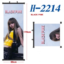 BLACK PINK Black plastic rod cloth hanging canvas painting Wall Scroll 60x170cm