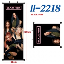 BLACK PINK Black plastic rod cloth hanging canvas painting Wall Scroll 60x170cm