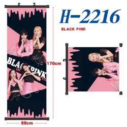 BLACK PINK Black plastic rod cloth hanging canvas painting Wall Scroll 60x170cm