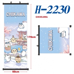 Chiikawa Black plastic rod cloth hanging canvas painting Wall Scroll 60x170cm