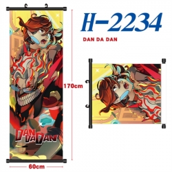 DANDADAN Black plastic rod cloth hanging canvas painting Wall Scroll 60x170cm