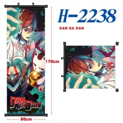 DANDADAN Black plastic rod cloth hanging canvas painting Wall Scroll 60x170cm