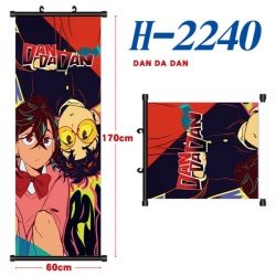 DANDADAN Black plastic rod cloth hanging canvas painting Wall Scroll 60x170cm