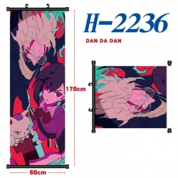 DANDADAN Black plastic rod cloth hanging canvas painting Wall Scroll 60x170cm