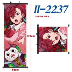 DANDADAN Black plastic rod cloth hanging canvas painting Wall Scroll 60x170cm