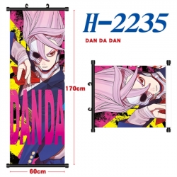 DANDADAN Black plastic rod cloth hanging canvas painting Wall Scroll 60x170cm