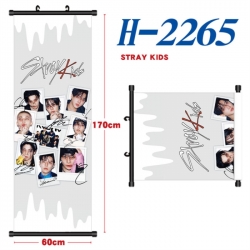 Stray Kids Black plastic rod cloth hanging canvas painting Wall Scroll 60x170cm