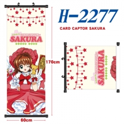 Card Captor Sakura Black plastic rod cloth hanging canvas painting Wall Scroll 60x170cm
