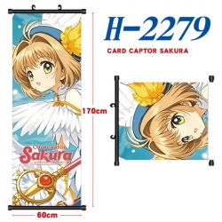 Card Captor Sakura Black plastic rod cloth hanging canvas painting Wall Scroll 60x170cm