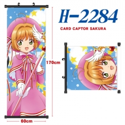 Card Captor Sakura Black plastic rod cloth hanging canvas painting Wall Scroll 60x170cm