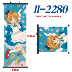 Card Captor Sakura Black plastic rod cloth hanging canvas painting Wall Scroll 60x170cm