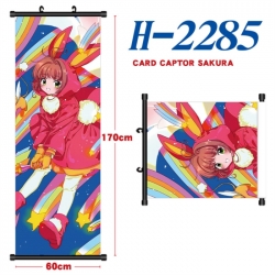 Card Captor Sakura Black plastic rod cloth hanging canvas painting Wall Scroll 60x170cm
