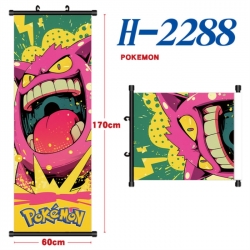 Pokemon Black plastic rod cloth hanging canvas painting Wall Scroll 60x170cm