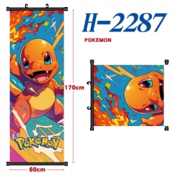 Pokemon Black plastic rod cloth hanging canvas painting Wall Scroll 60x170cm
