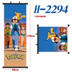 Pokemon Black plastic rod cloth hanging canvas painting Wall Scroll 60x170cm