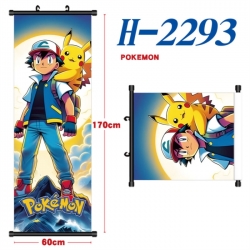 Pokemon Black plastic rod cloth hanging canvas painting Wall Scroll 60x170cm