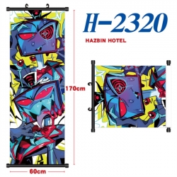 Hazbin Hotel Black plastic rod cloth hanging canvas painting Wall Scroll 60x170cm