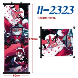 Hazbin Hotel Black plastic rod cloth hanging canvas painting Wall Scroll 60x170cm