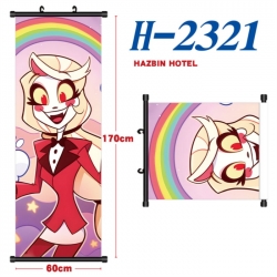 Hazbin Hotel Black plastic rod cloth hanging canvas painting Wall Scroll 60x170cm