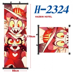 Hazbin Hotel Black plastic rod cloth hanging canvas painting Wall Scroll 60x170cm