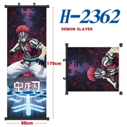 Demon Slayer Kimets Black plastic rod cloth hanging canvas painting Wall Scroll 60x170cm