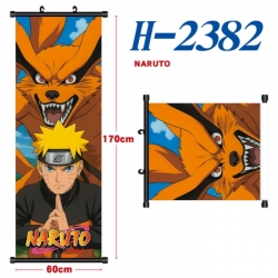 Naruto Black plastic rod cloth hanging canvas painting Wall Scroll 60x170cm