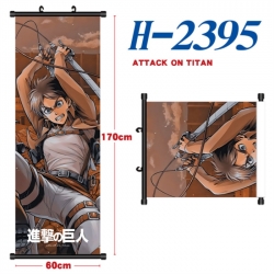 Shingeki no Kyojin Black plastic rod cloth hanging canvas painting Wall Scroll 60x170cm