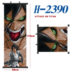 Shingeki no Kyojin Black plastic rod cloth hanging canvas painting Wall Scroll 60x170cm