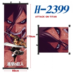 Shingeki no Kyojin Black plastic rod cloth hanging canvas painting Wall Scroll 60x170cm