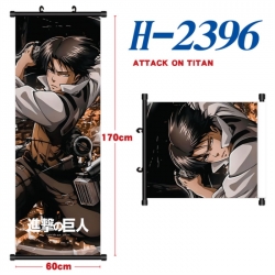Shingeki no Kyojin Black plastic rod cloth hanging canvas painting Wall Scroll 60x170cm