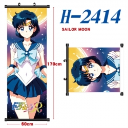 sailormoon Black plastic rod cloth hanging canvas painting Wall Scroll 60x170cm