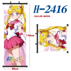 sailormoon Black plastic rod cloth hanging canvas painting Wall Scroll 60x170cm