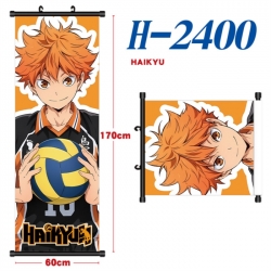  Haikyuu!! Black plastic rod cloth hanging canvas painting Wall Scroll 60x170cm
