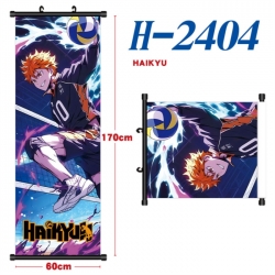  Haikyuu!! Black plastic rod cloth hanging canvas painting Wall Scroll 60x170cm