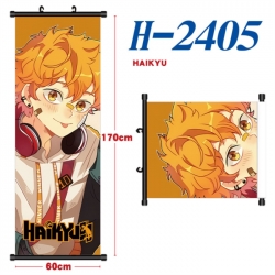  Haikyuu!! Black plastic rod cloth hanging canvas painting Wall Scroll 60x170cm