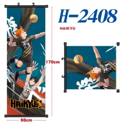  Haikyuu!! Black plastic rod cloth hanging canvas painting Wall Scroll 60x170cm