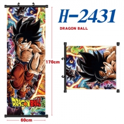 DRAGON BALL Black plastic rod cloth hanging canvas painting Wall Scroll 60x170cm
