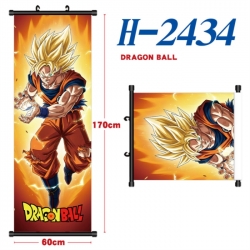 DRAGON BALL Black plastic rod cloth hanging canvas painting Wall Scroll 60x170cm
