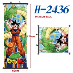 DRAGON BALL Black plastic rod cloth hanging canvas painting Wall Scroll 60x170cm