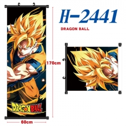 DRAGON BALL Black plastic rod cloth hanging canvas painting Wall Scroll 60x170cm