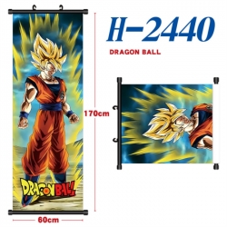 DRAGON BALL Black plastic rod cloth hanging canvas painting Wall Scroll 60x170cm