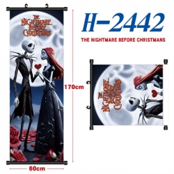 The Nightmare Before Christmas Black plastic rod cloth hanging canvas painting Wall Scroll 60x170cm