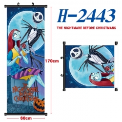 The Nightmare Before Christmas Black plastic rod cloth hanging canvas painting Wall Scroll 60x170cm