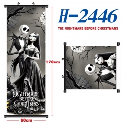 The Nightmare Before Christmas Black plastic rod cloth hanging canvas painting Wall Scroll 60x170cm