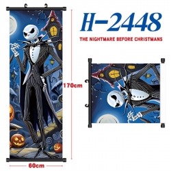 The Nightmare Before Christmas Black plastic rod cloth hanging canvas painting Wall Scroll 60x170cm