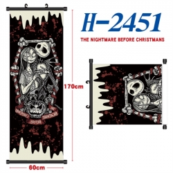 The Nightmare Before Christmas Black plastic rod cloth hanging canvas painting Wall Scroll 60x170cm