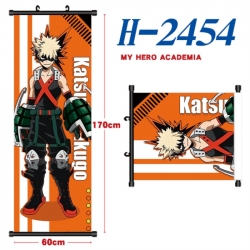 My Hero Academia Black plastic rod cloth hanging canvas painting Wall Scroll 60x170cm