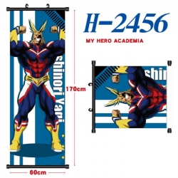 My Hero Academia Black plastic rod cloth hanging canvas painting Wall Scroll 60x170cm