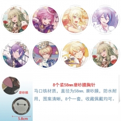 Hatsune Miku Anime round scrub film brooch badge 58MM a set of 8